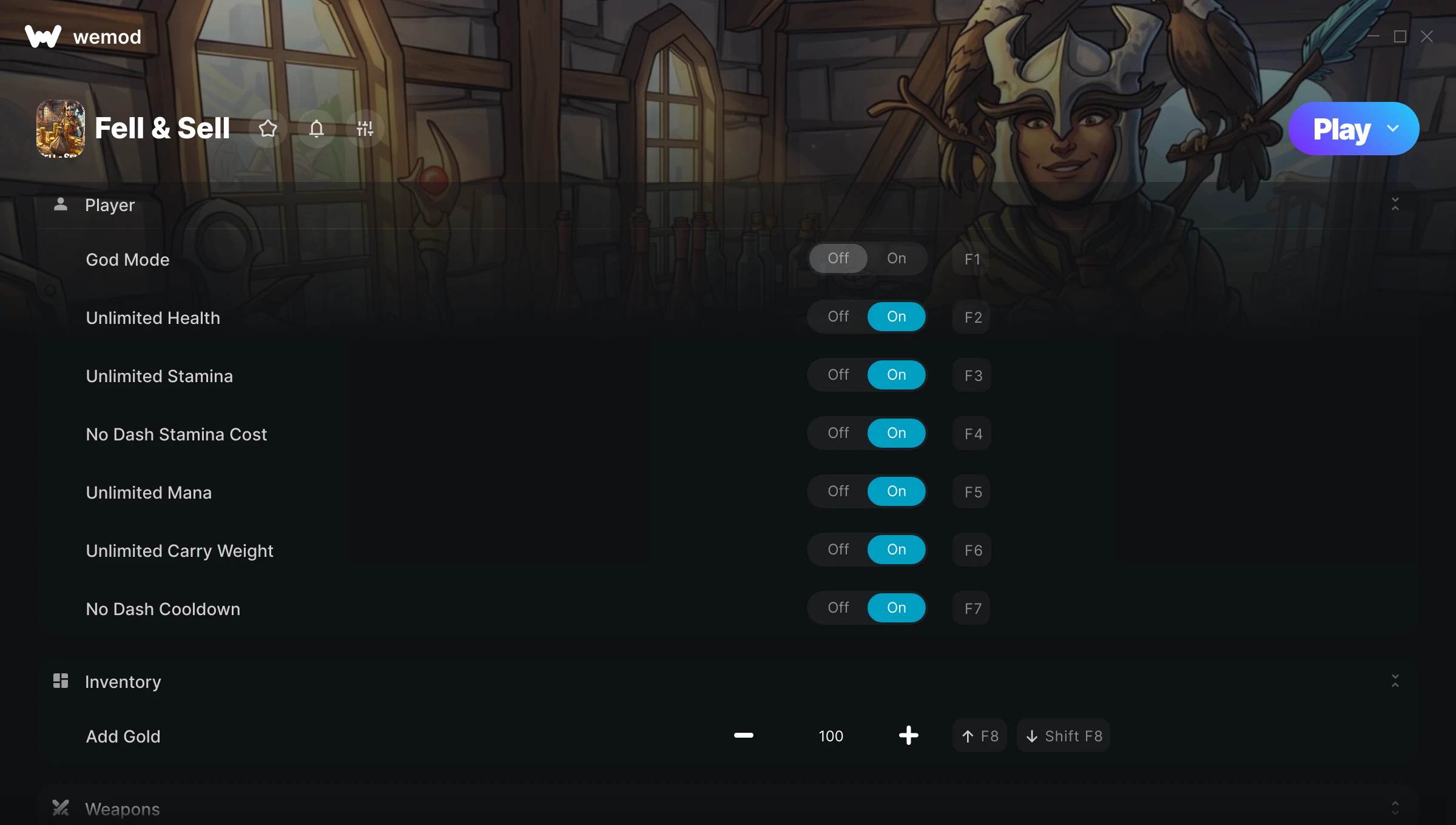 Fell & Sell Trainer screenshot