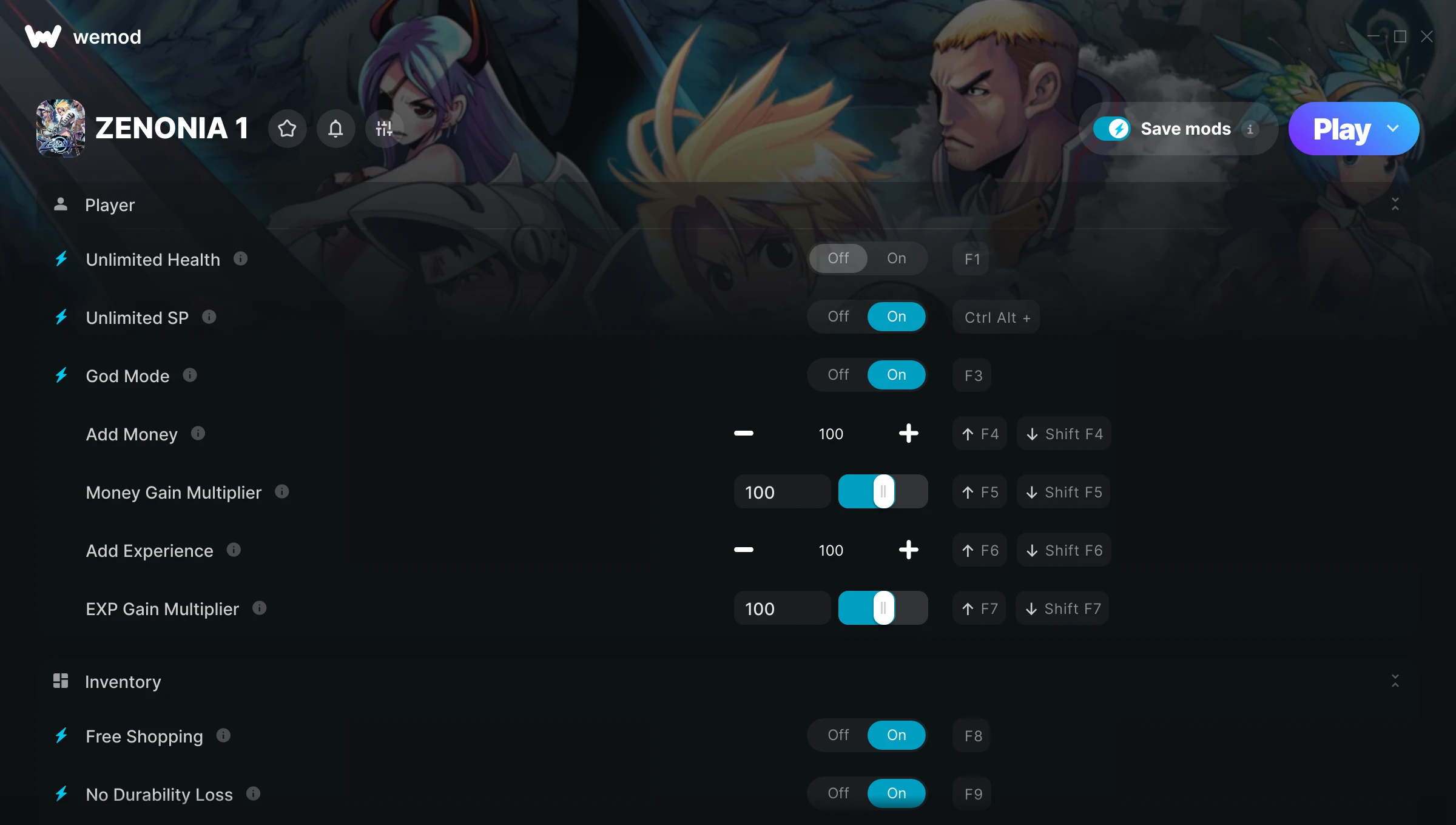 ZENONIA 1 Trainer screenshot