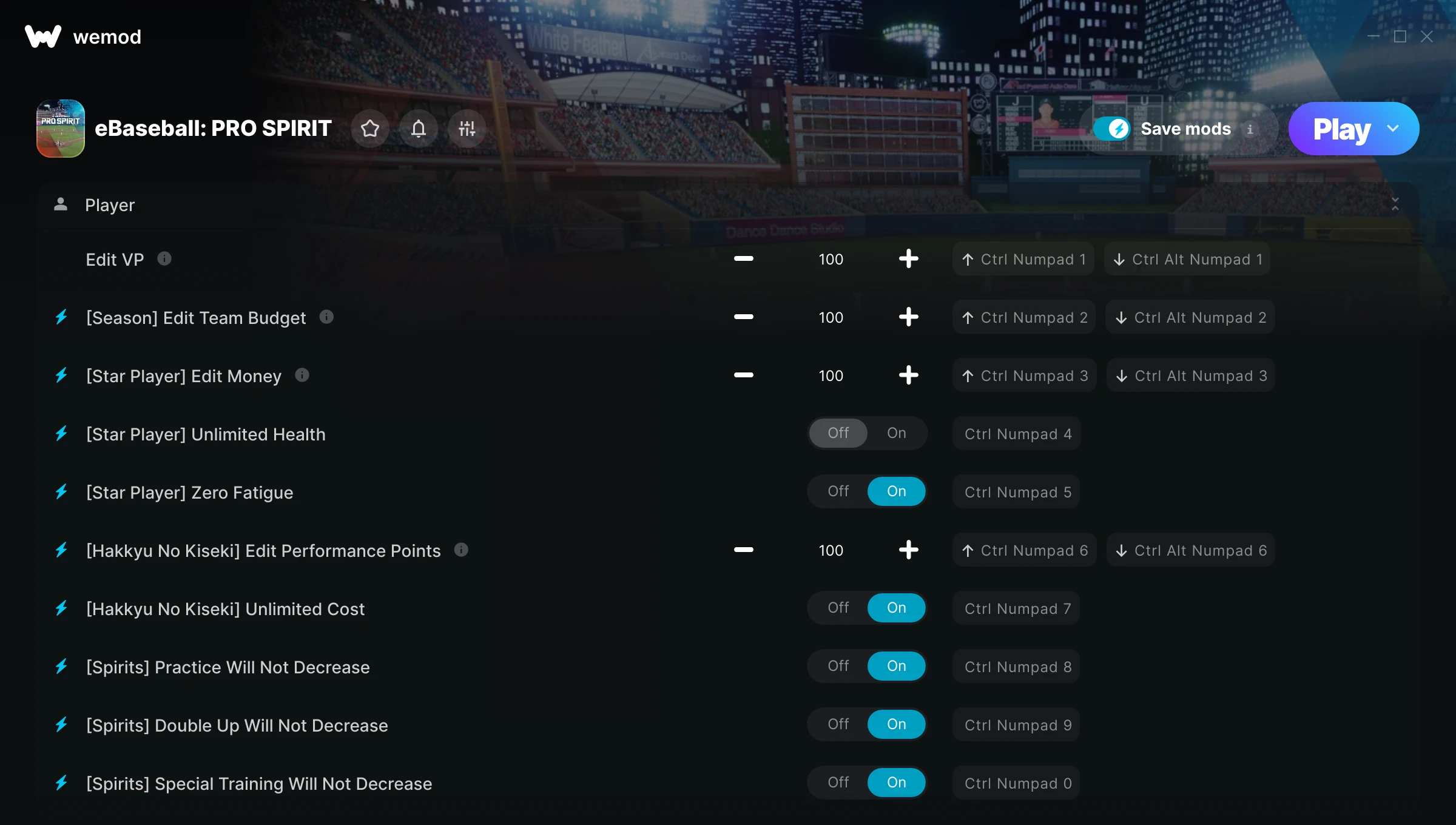 eBaseball: PRO SPIRIT Trainer screenshot
