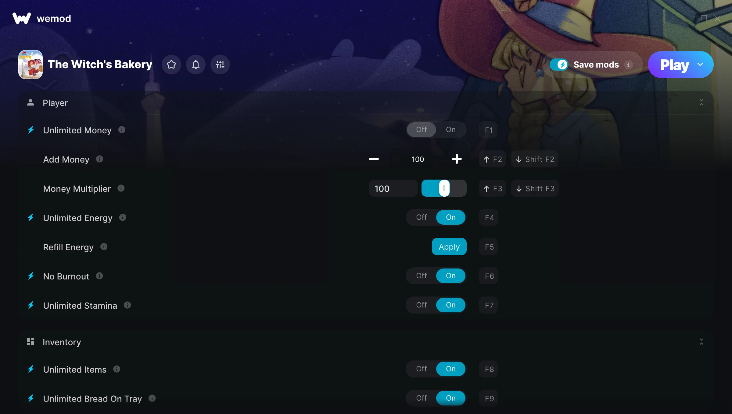 The Witch's Bakery Trainer screenshot